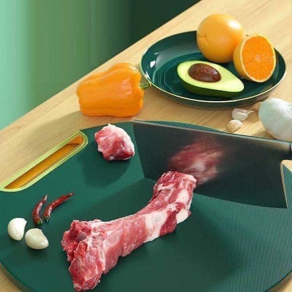 Thớt nhựa xanh kháng khuẩn, có tay cầm tiện dụng (loại mỏng)