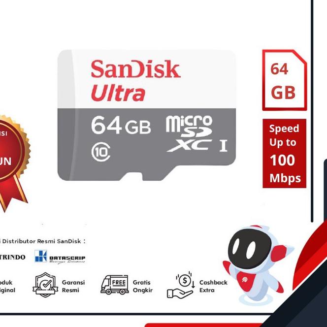 !! Thẻ nhớ Sandisk Ultra 100Mb / s MicroSDXC UHS-I - Original 64GB Micro SD chuẩn 0