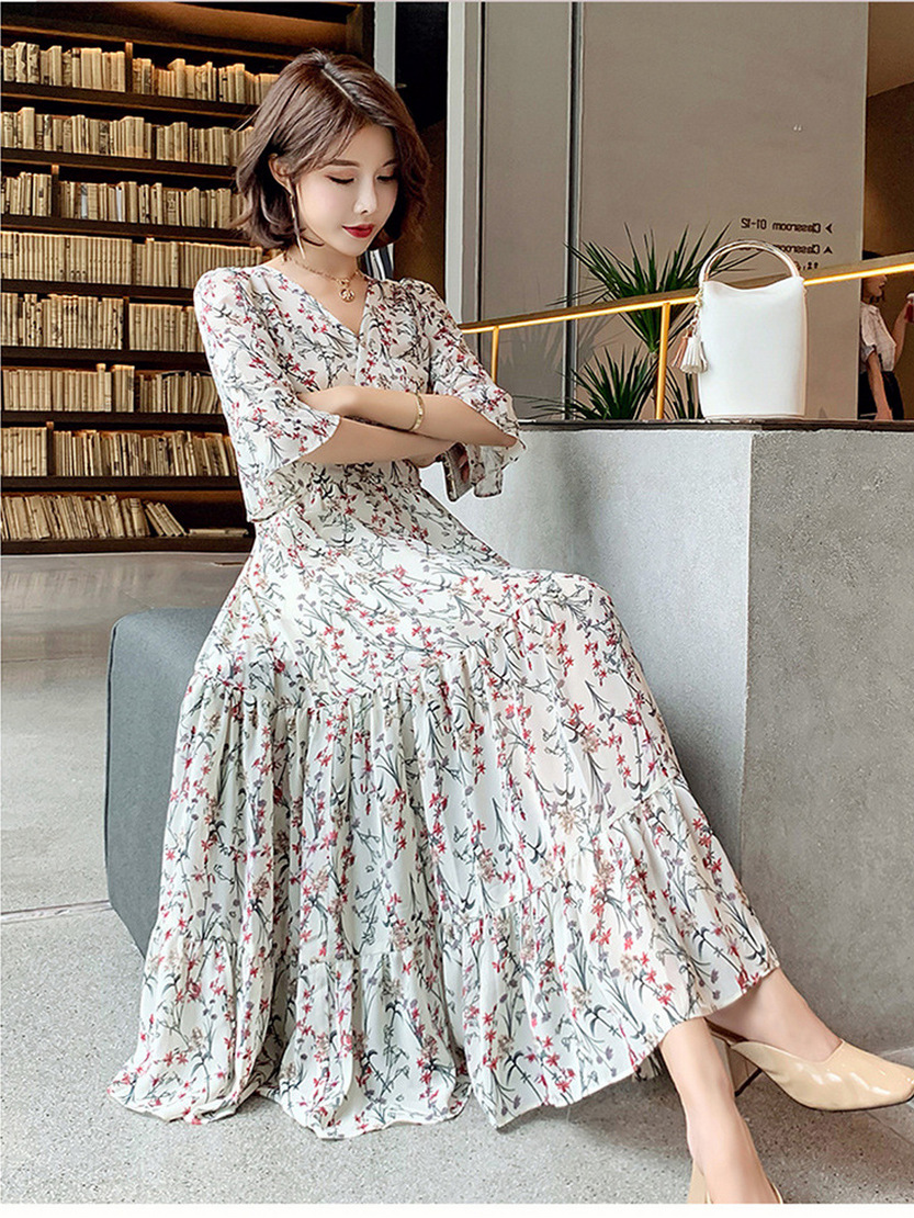 2021 NEW ARRIVAL ready stock french style dress Floral skirt women fashion clothes