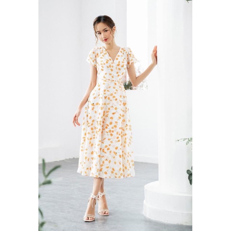 VNU267 - VÁY TƠ XƯỚC HOA CAM CỔ TIM | BigBuy360 - bigbuy360.vn