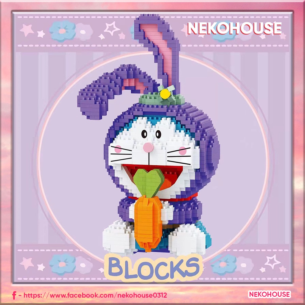 Đồ chơi lắp ráp Lego mô hình Doraemon Thỏ Tím