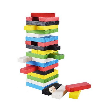 Đồ Chơi Rút Gỗ Màu 54 Thanh Size To - Domino Màu Cho Bé