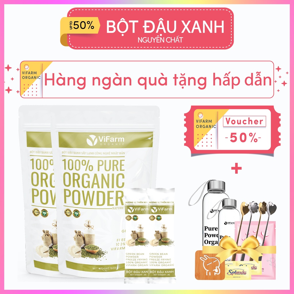 Bột Đậu Xanh Nguyên Chất 50g Làm Đẹp Da Tự Nhiên, Làm Bánh, Nấu Cháo