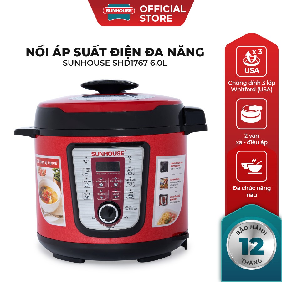 Nồi áp suất điện tử đa năng Sunhouse SHD1767