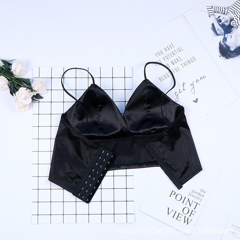 Áo Bra Satin Lụa Bóng 8 nấc cài, áo 2 dây co giãn sexy AB05