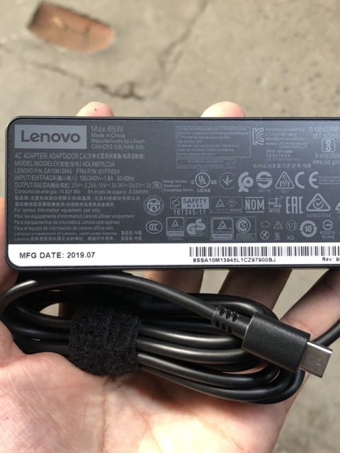 Sạc lenovo 65w chân cắm type-c chính hãng