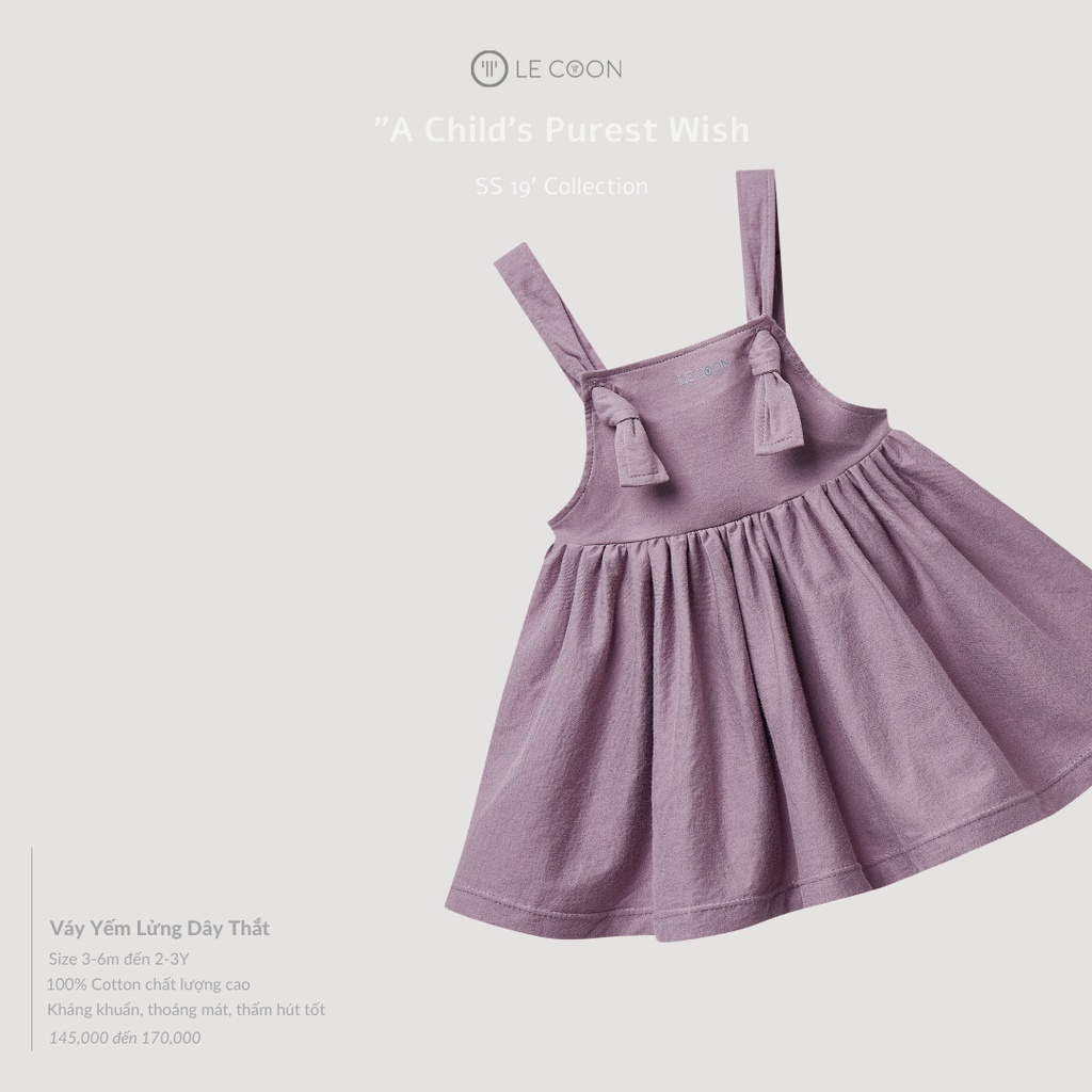 LE COON Váy yếm lửng dây thắt cho bé