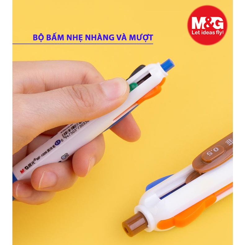 Bút bi 4 màu chất lượng 0.5 MF1006 thỏ Miffy với mực từ Nhật Bản và đầu bi Thụy Sỹ bút bi chất lượng của M&G