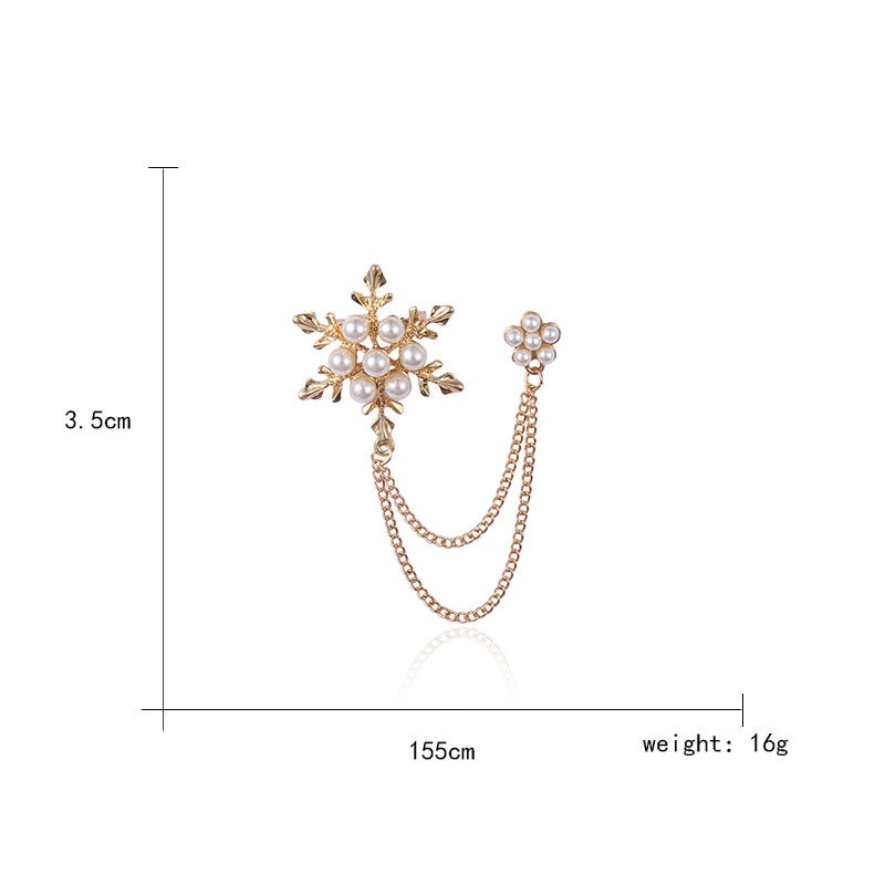 Ghim Cài Áo Hình Bông Tuyết Đính Đá Nhân Tạo Phong Cách Giáng Sinh Mới