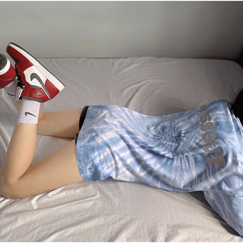 Áo Thun Unisex MISSOUT phản quang tiedye loang màu + Ảnh thật