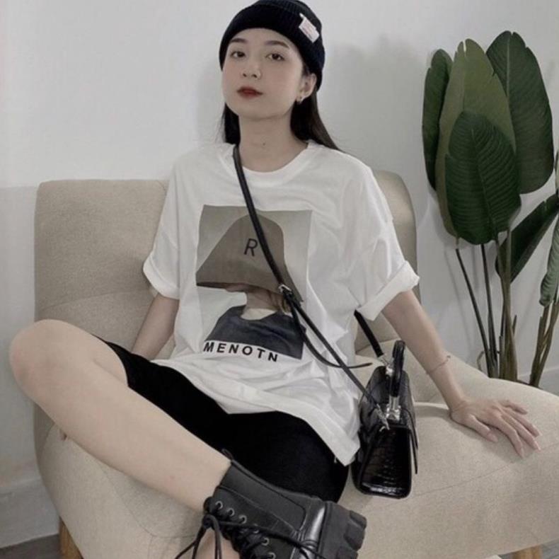 Áo thun tay lỡ nam nữ, áo phông unisex form rộng chất cotton mát mịn thấm hút mồ hôi LADONA AT1 | BigBuy360 - bigbuy360.vn