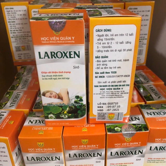 Laroxen HVQY  – Hỗ trợ giúp cải thiện tình trạng suy nhược thần kinh, hồi hộp, mất ngủ (chai 100ml)