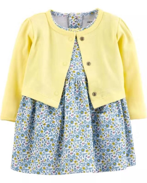 Set váy + áo khoác Caster dư xịn , Size 6M-24m