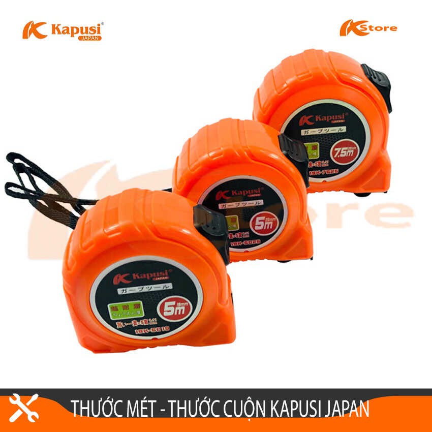 THƯỚC MÉT - THƯỚC CUỘN KAPUSI JAPAN KÍCH THƯỚC 7.5 MÉT, ĐỘ BỀN CAO AN TOÀN KHI SỬ DỤNG, HÀNG CHÍNH HÃNG cao cấp