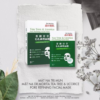 Mặt Nạ Dr.Morita Tràm Trà & Cam Thảo Làm Dịu, Phục Hồi Da Mụn, Mask Tea Tree & Licorice Pore Refining Facial Mask