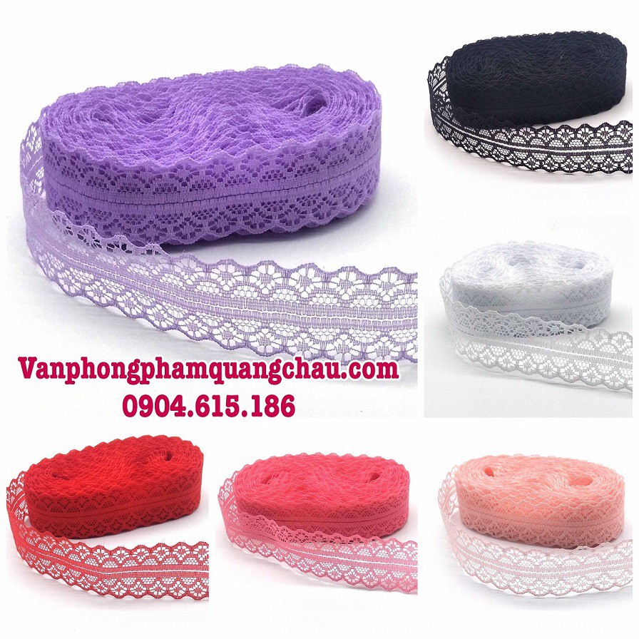 Ruy băng ren trang trí (bản rộng 3cm hoặc 4,5cm - Dài 03 mét)