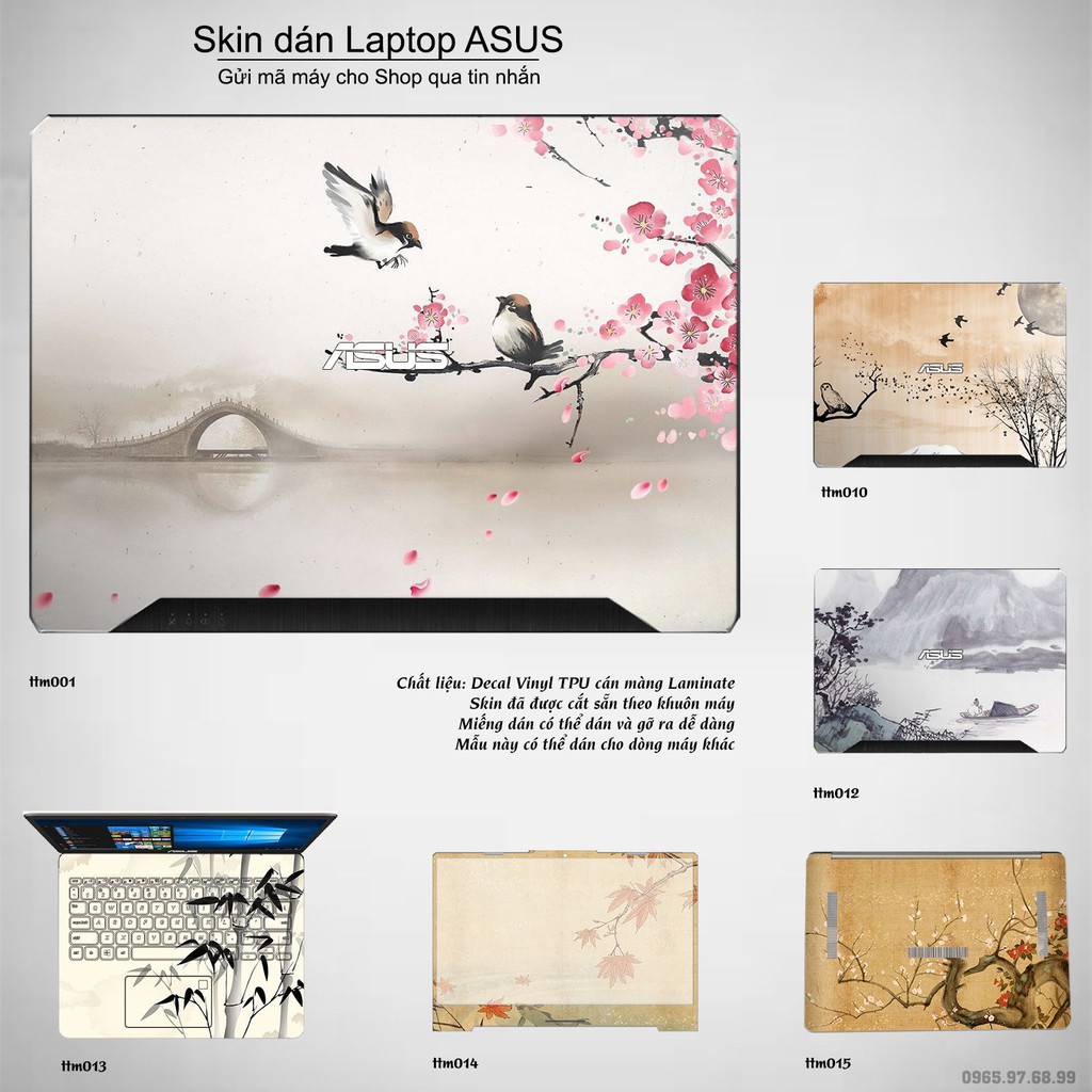 Skin dán Laptop Asus in hình Tranh thủy mặc (inbox mã máy cho Shop)