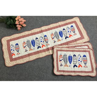Thảm set 3 - cá 14 con, hồng