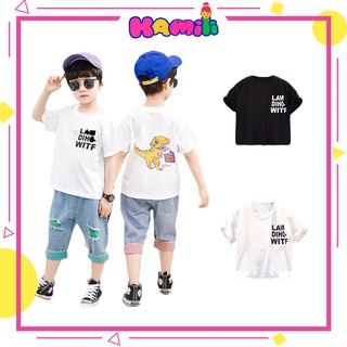 Áo Phông Bé Trai Bé Gái Xuất Dư, Áo Thun Trẻ Em Hình Khủng Long Chất Cotton Từ 1-5 tuổi Kamili Shop Size 8-20kg AC6