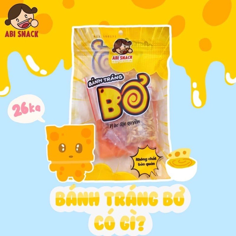 Bánh tráng Abi bơ 150g vị ngon, giòn đồ ăn vặt cho giới trẻ Sài Thành vệ sinh an toàn thực phẩm