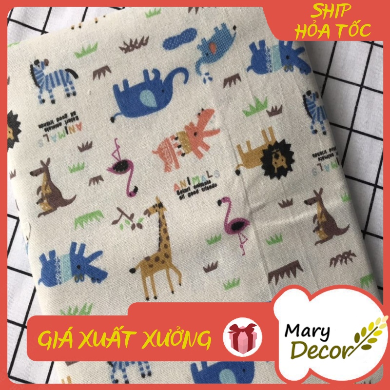 Vải linen họa tiết Động vật V-H04