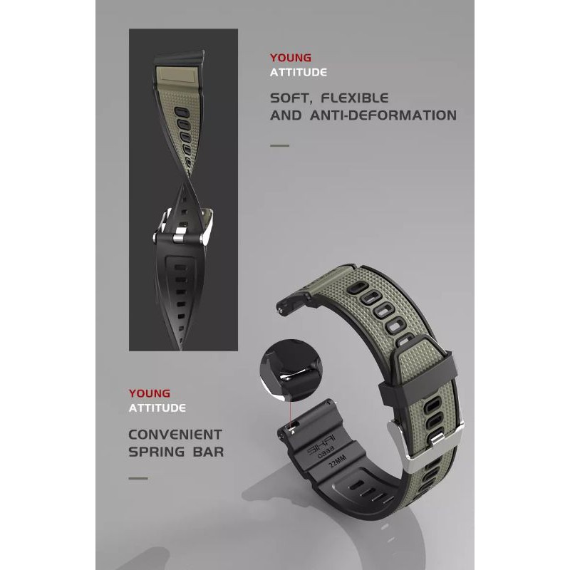 Dây đồng hồ cao su Sikai cao cấp dành cho Huawei Gt/ Gt2 46mm/ GT 2EHonor Magic watch 2 46mm