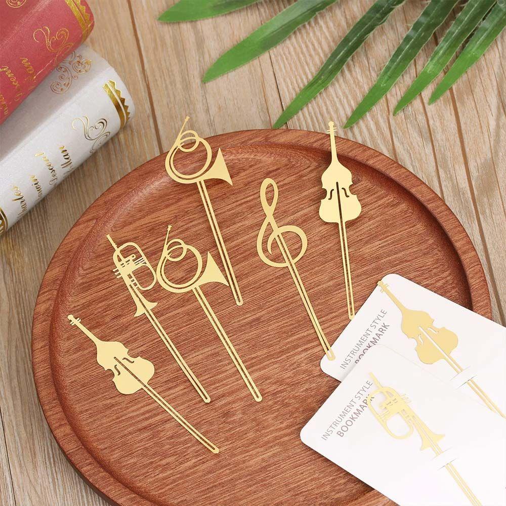 Augustine Kẹp Giấy Đánh Dấu Trang Sách Hình Nhạc Cụ Bằng Kim Loại Kawaii Dành Cho Trường Học Văn