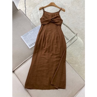 Váy 2s linen xoắn ngực