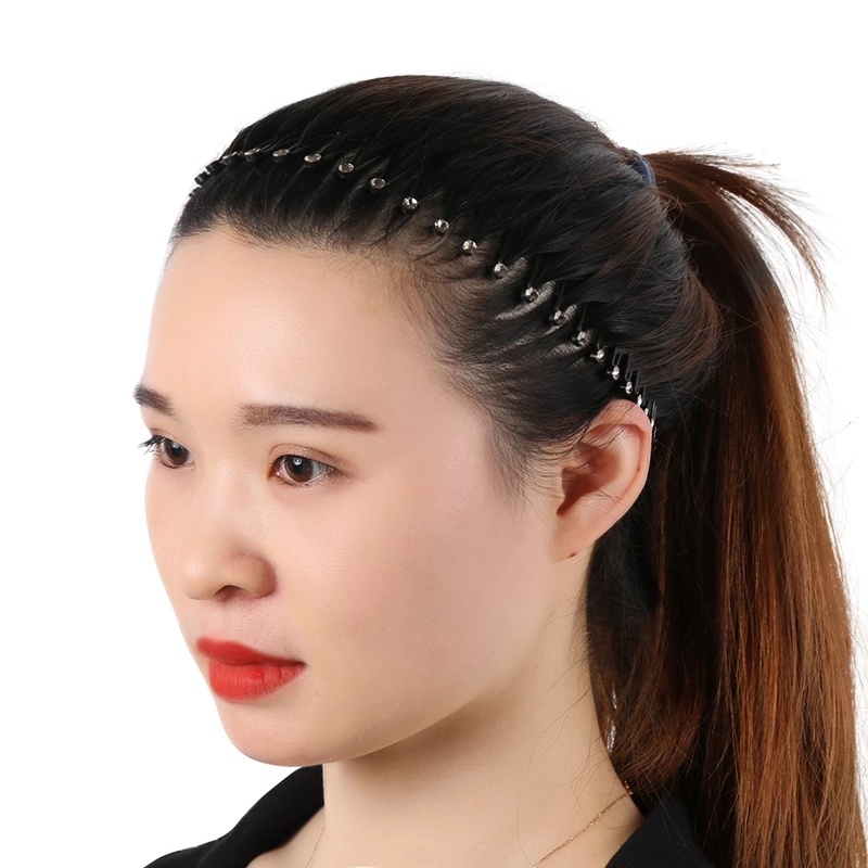 Lược Chải Tóc Tạo Kiểu Bằng Nhựa Đính Đá Sáng Lấp Lánh