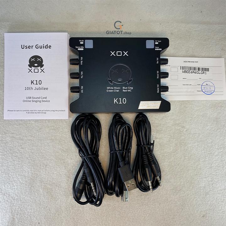 Sound card XOX K10 phiên bản đặc biệt tiếng anh 2020