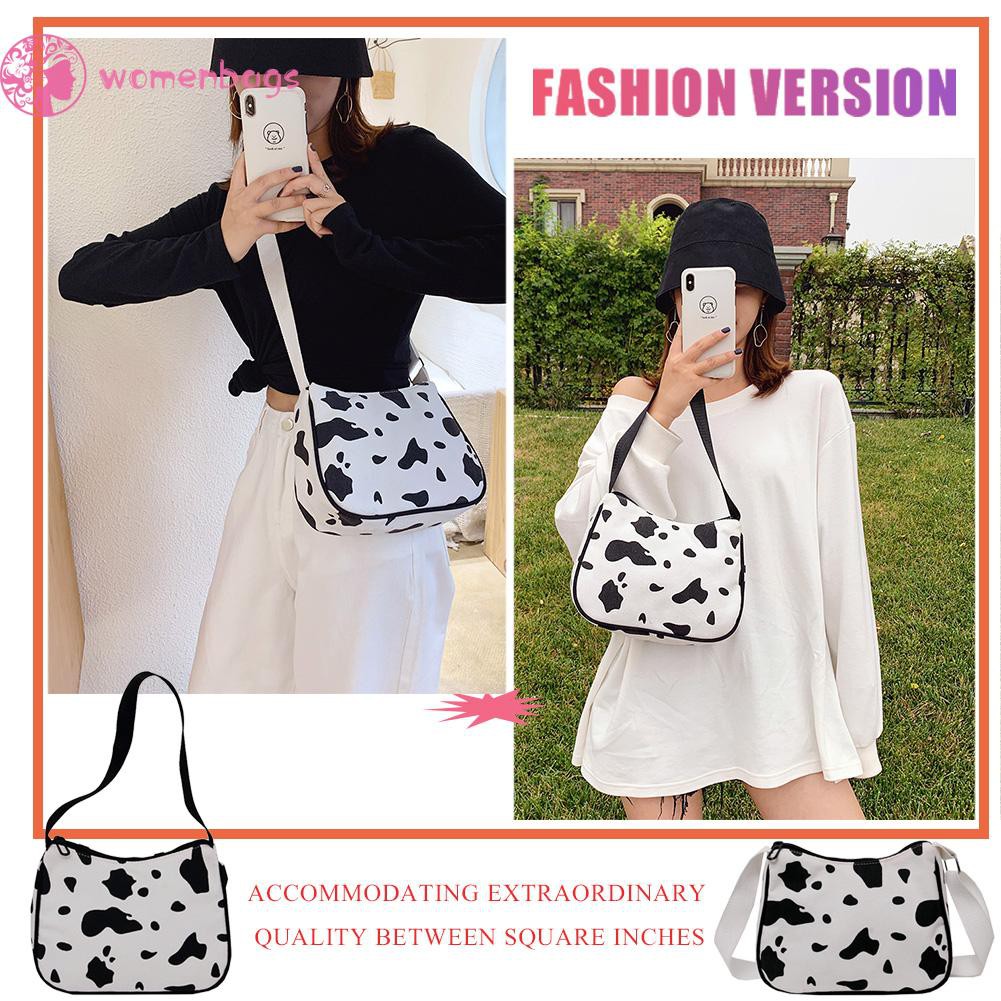 Túi vải canvas in họa tiết da bò thời trang thường ngày xinh xắn cho nữ | BigBuy360 - bigbuy360.vn