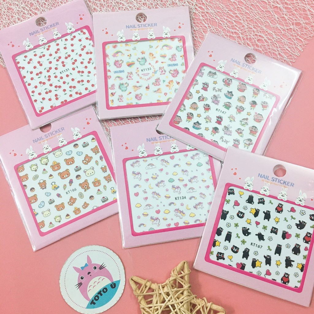 Nail sticker/ dán móng tay cute (ib chọn mẫu)