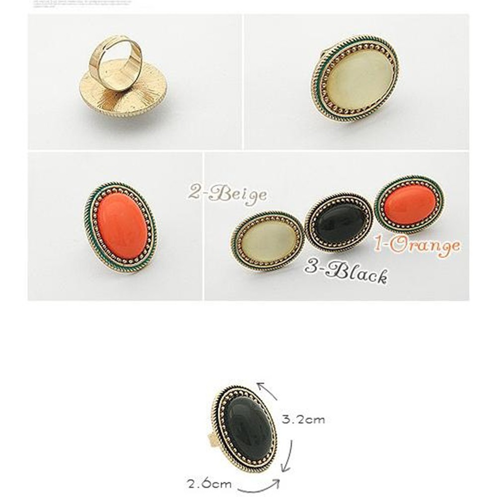 Nhẫn kiểu cổ điển thời trang hình oval cho nữ