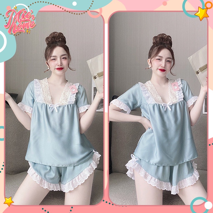 Đồ bộ đùi mặc nhà ngủ nữ, lụa tơ cao cấp mát mịn-Mie | BigBuy360 - bigbuy360.vn