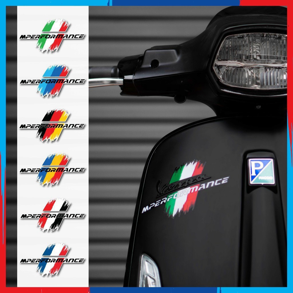 Tem logo Performance Lá cờ Ý - Tem dán xe chữ ký