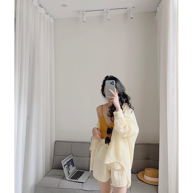 Set áo sơ mi 3 chi tiết kẻ sọc xinh Samhyewear | BigBuy360 - bigbuy360.vn