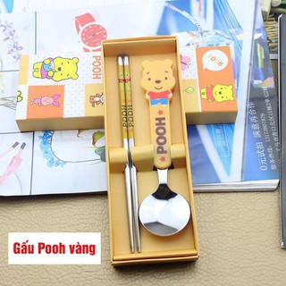 Bộ muỗng đũa tập ăn inox cho bé