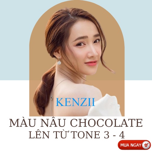 Thuốc nhuộm tóc màu nâu chocolate 💝 Tặng trợ nhuộm 💝 Kenzii lên từ tone 3 - 4 ( Thuốc nhuộm tóc nâu )