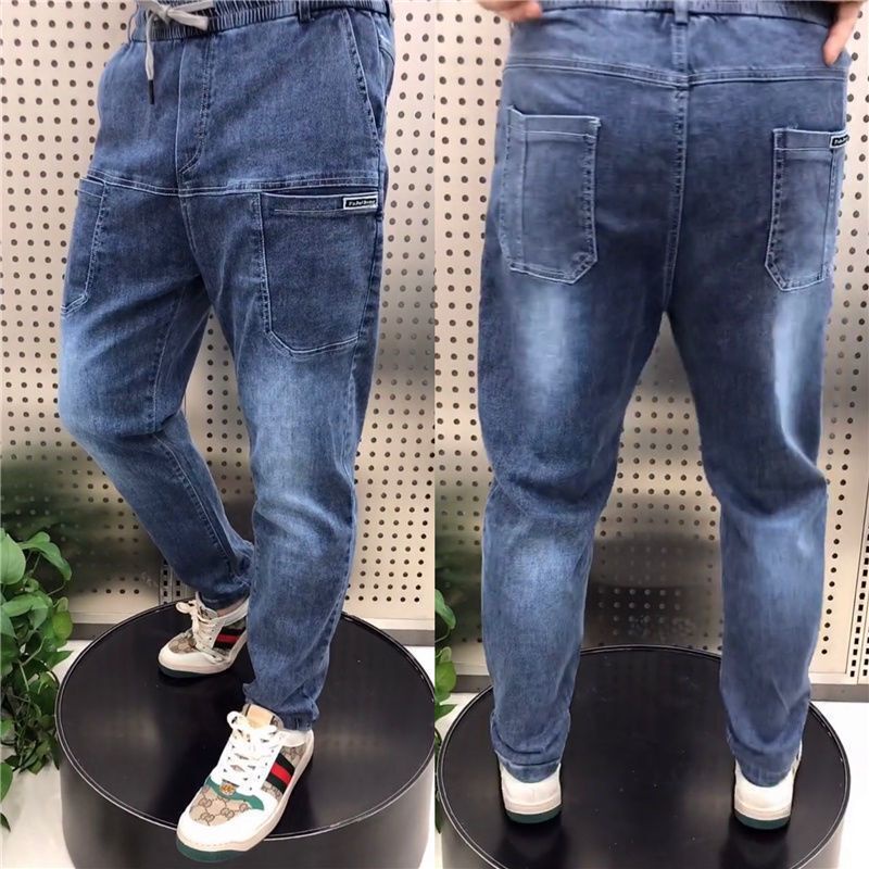 Quần Jeans Dài Ống Rộng Phối Túi Hộp Thời Trang Mùa Hè Cho Nam