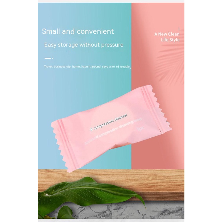 Khăn Nén Cotton Vuông Nhỏ Dùng Một Lần Tiện Dụng Khi Đi Du Lịch