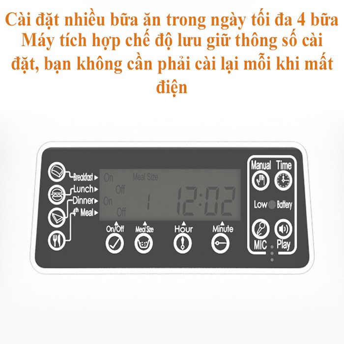 Máy cho chó mèo ăn tự động dung tích 11L phù hợp cho cả cún và mèo, máy ăn tự động chó mèo chăm sóc pet yêu mọi lúc