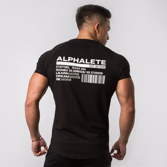 Áo Thun Thay Ngắn Tập Gym Thể Thao Alphalete Athletics, Áo Phông Nam Thể Thao