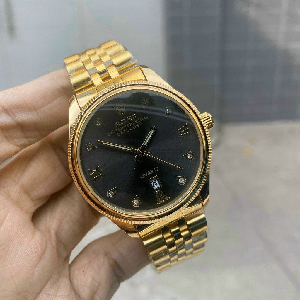 Đồng hồ nam dây kim loại, đồng hồ đeo tay nam ROLEX mặt tròn, phong cách công sở, thời trang cao cấp giá rẻ