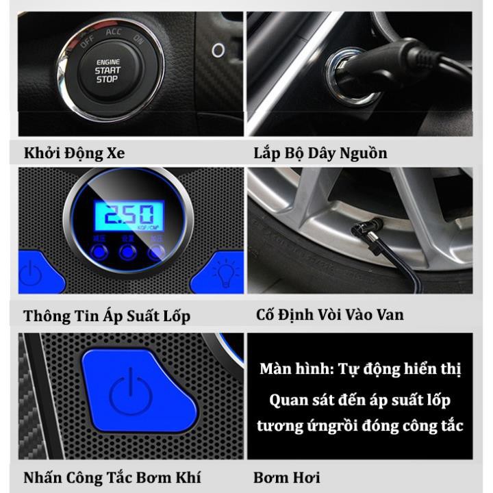 Bơm lốp Điện Tử⚡HÀNG CHÍNH HÃNG⚡️ tự động ngắt cho ô tô xe hơi Akesi (Tặng đầu bơm trị giá 49k)- Bảo hành 12 tháng