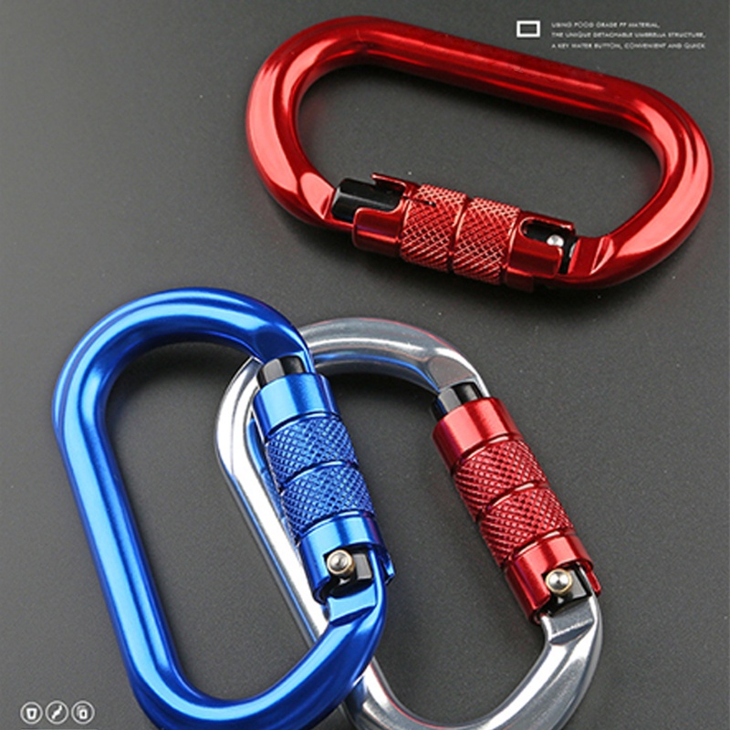 Móc Khóa Carabiner Hình Chữ O An Toàn 25KN Dành Cho Leo Núi