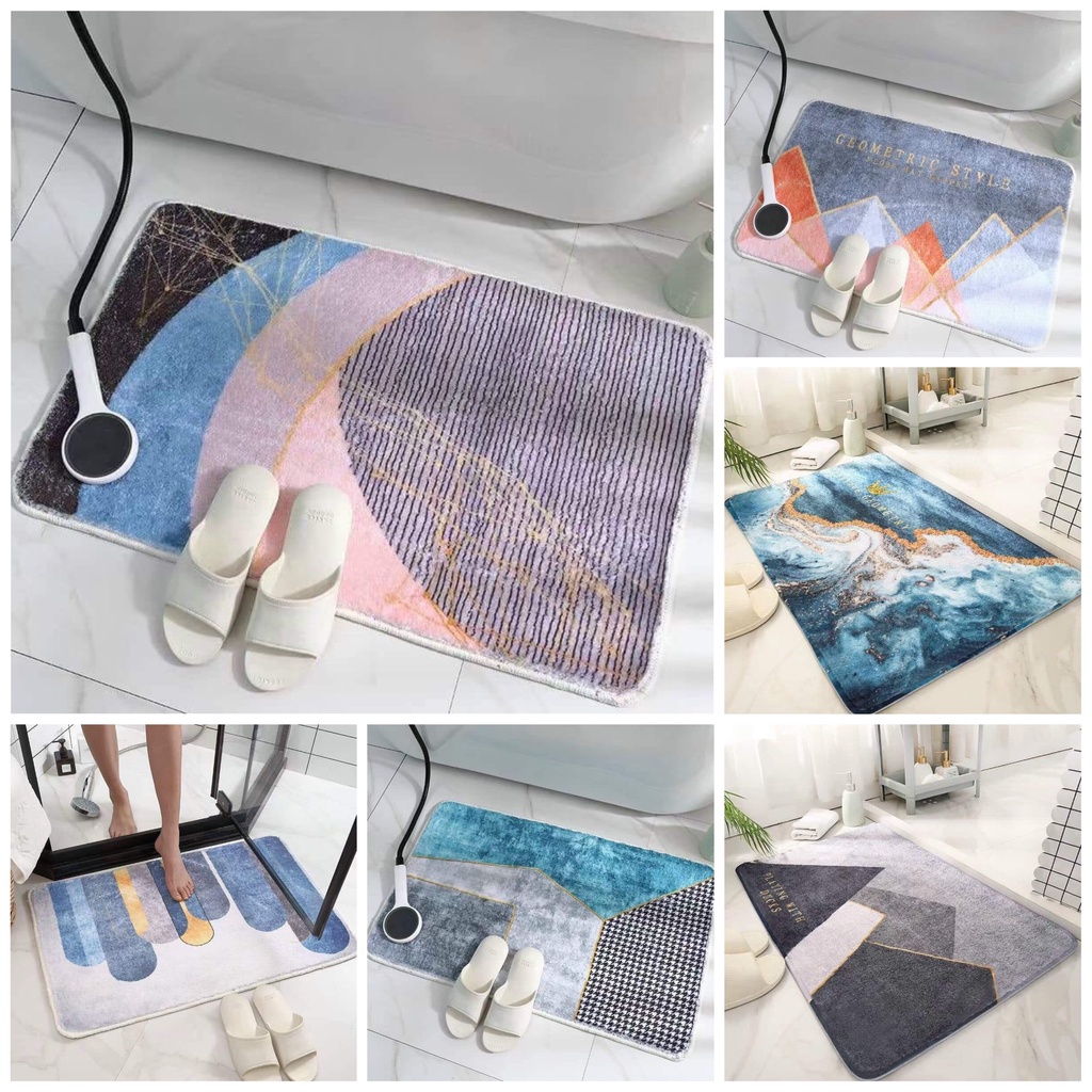 Thảm Chân Lông Cừu 40x60cm Mềm Mịn Dày Dặn,Họa Tiết Sang Trọng,Mặt Dưới Chống Trơn Trượt, Thấm Hút