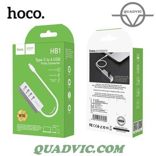 Bộ chia cổng Type C ra Hub 4 cổng USB 2.0 tương thích Windows, Mac OS, Linux, Android QUADVIC.COM