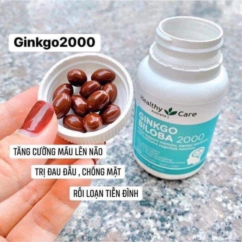 Bỗ Não Ginkgo Biloba Healthy care của Úc 100 Viên