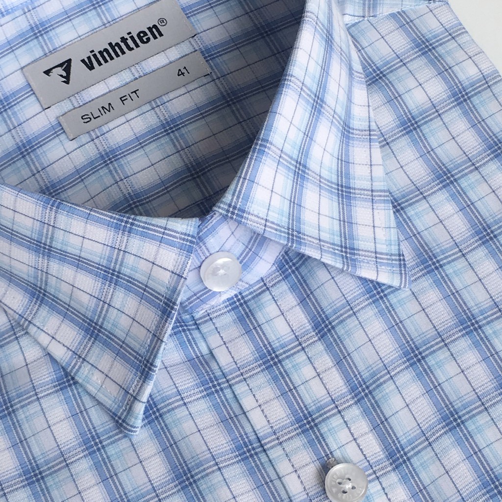 Áo sơ mi nam tay dài vạt bầu Slim Fit Tencel Vĩnh Tiến 290 - G070