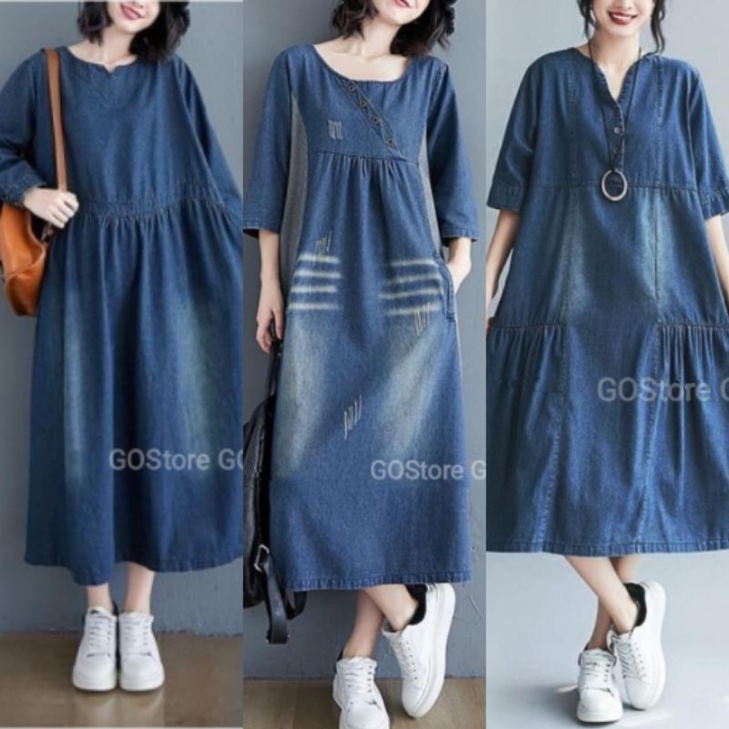 Váy Jean MIDI Mới Nhất BUSUI Thân Thiện Với Môi Trường | Đầm Midi Nữ